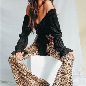 Leopard Wide leg pants